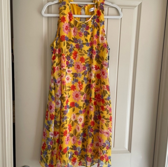 Calvin Klein Dresses Calvin Klein Yellow Floral Shift Dress Poshmark